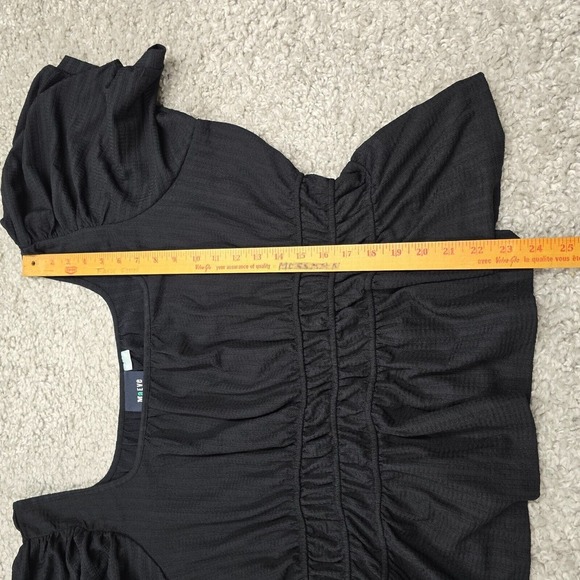 Maeve Top Women 3X Black Pullover Puff Sleeve Stretch Minimalist Anthropologie - Picture 11 of 12